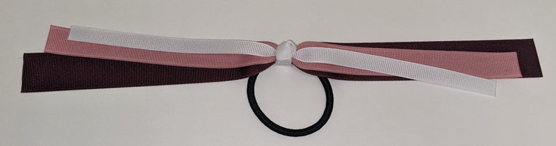 Streamer Bow - Burgundy/Pink/White - 12"