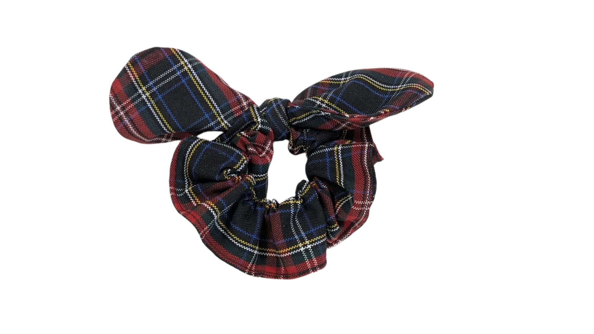AHS Plaid Bow Scrunchie with Knotted Bow