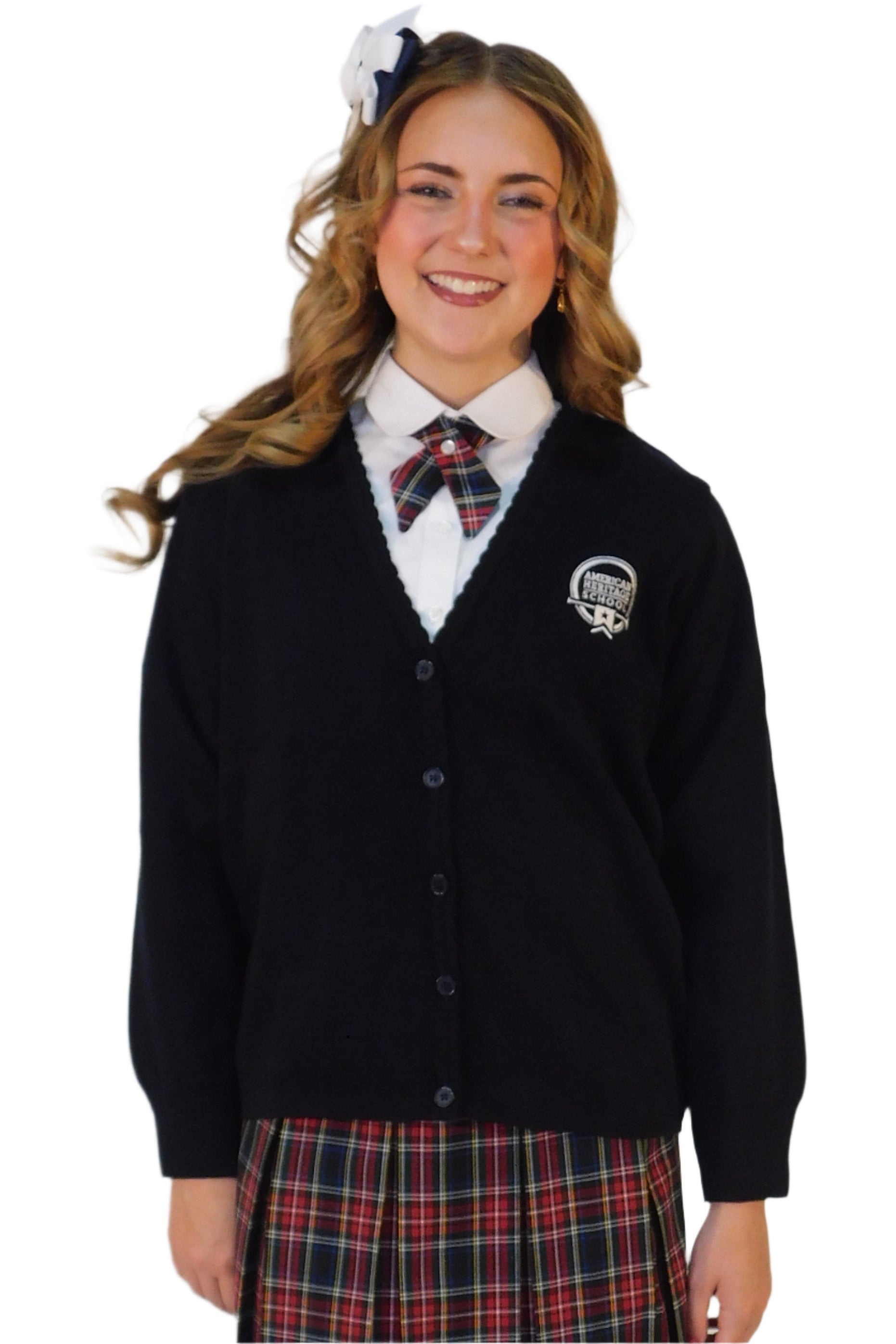 AHS Girls Cardigan Sweater - Navy (K-12th)