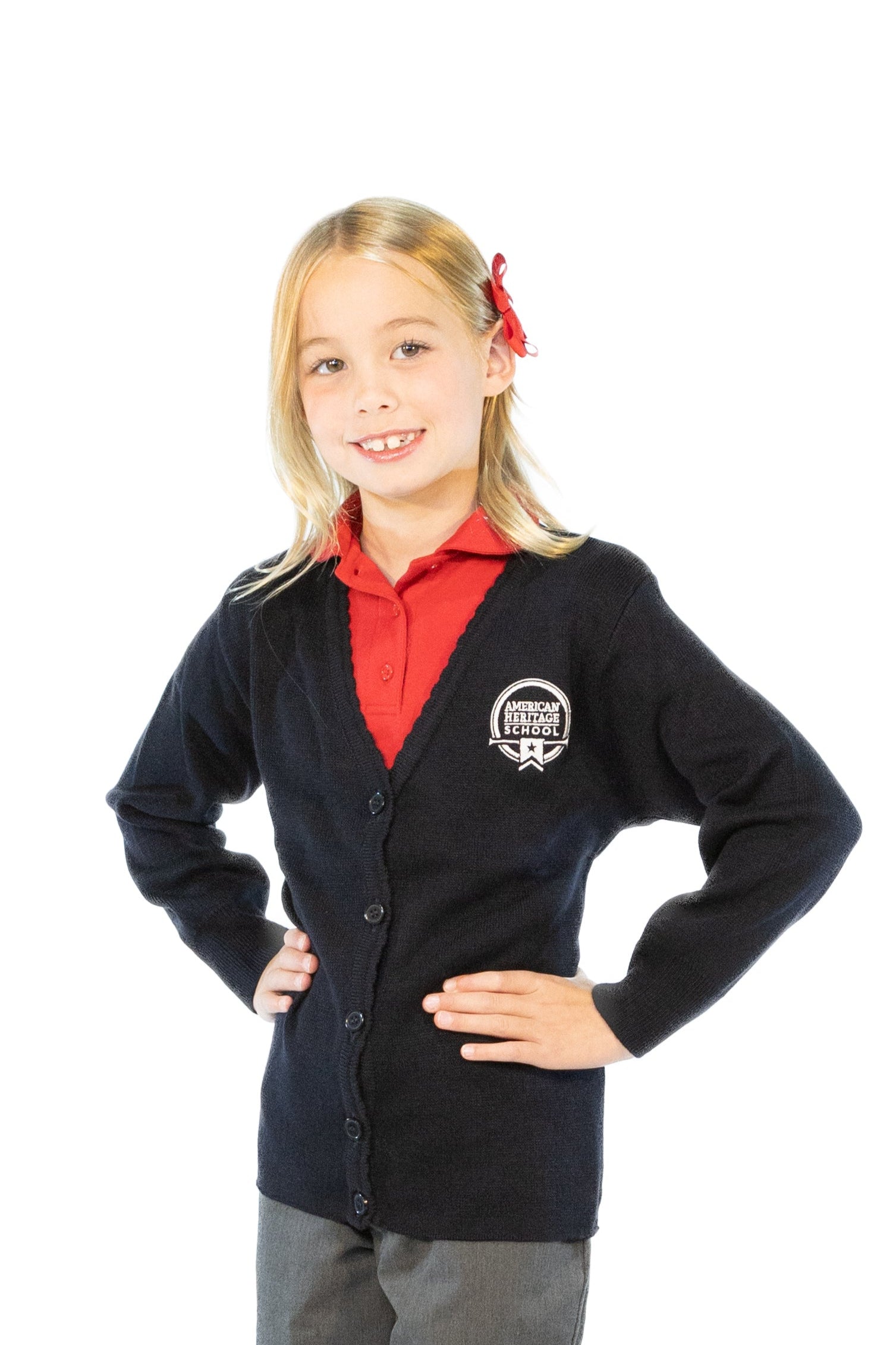 AHS Girls Cardigan Sweater - Navy (K-12th)