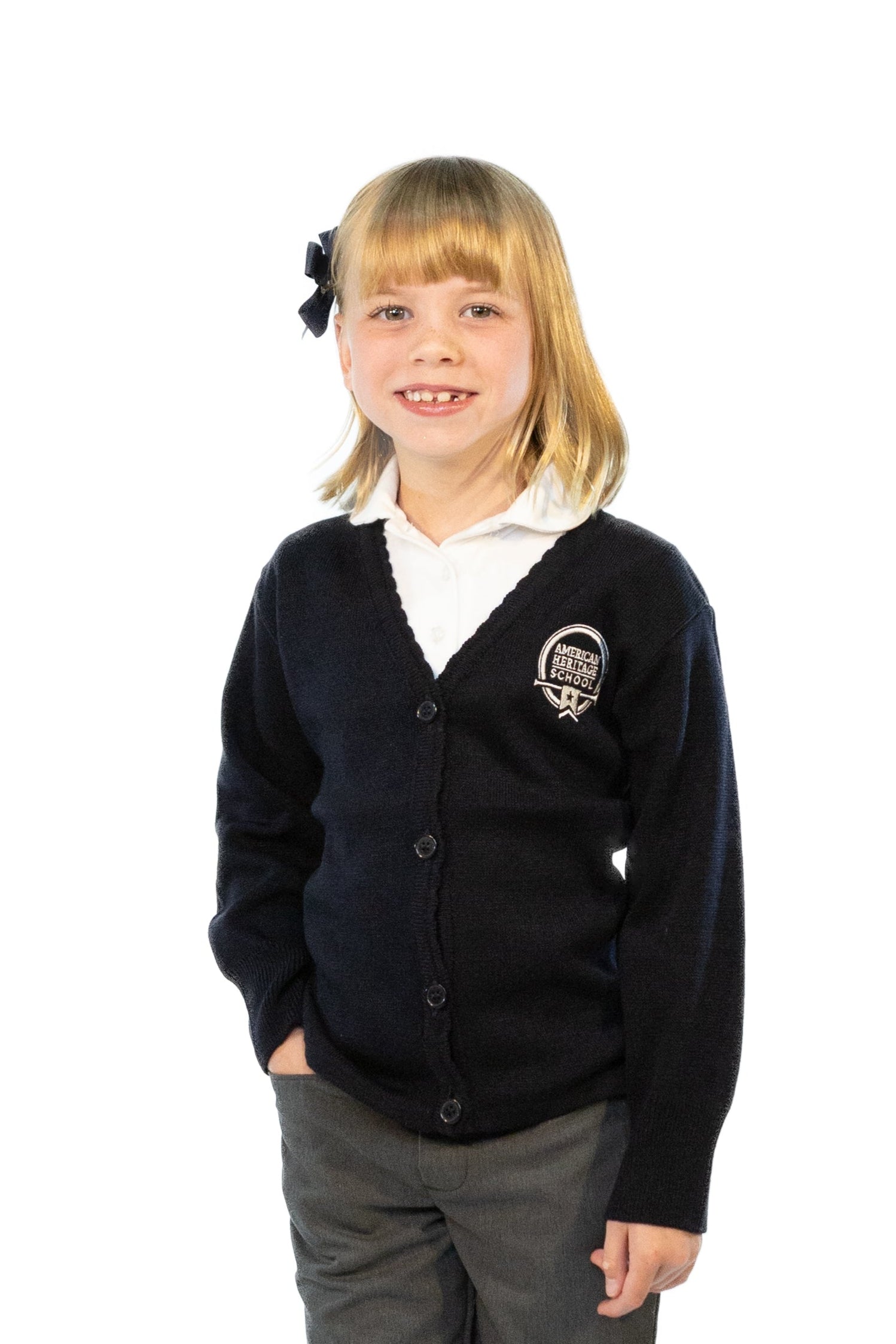 AHS Girls Cardigan Sweater - Navy (K-12th)