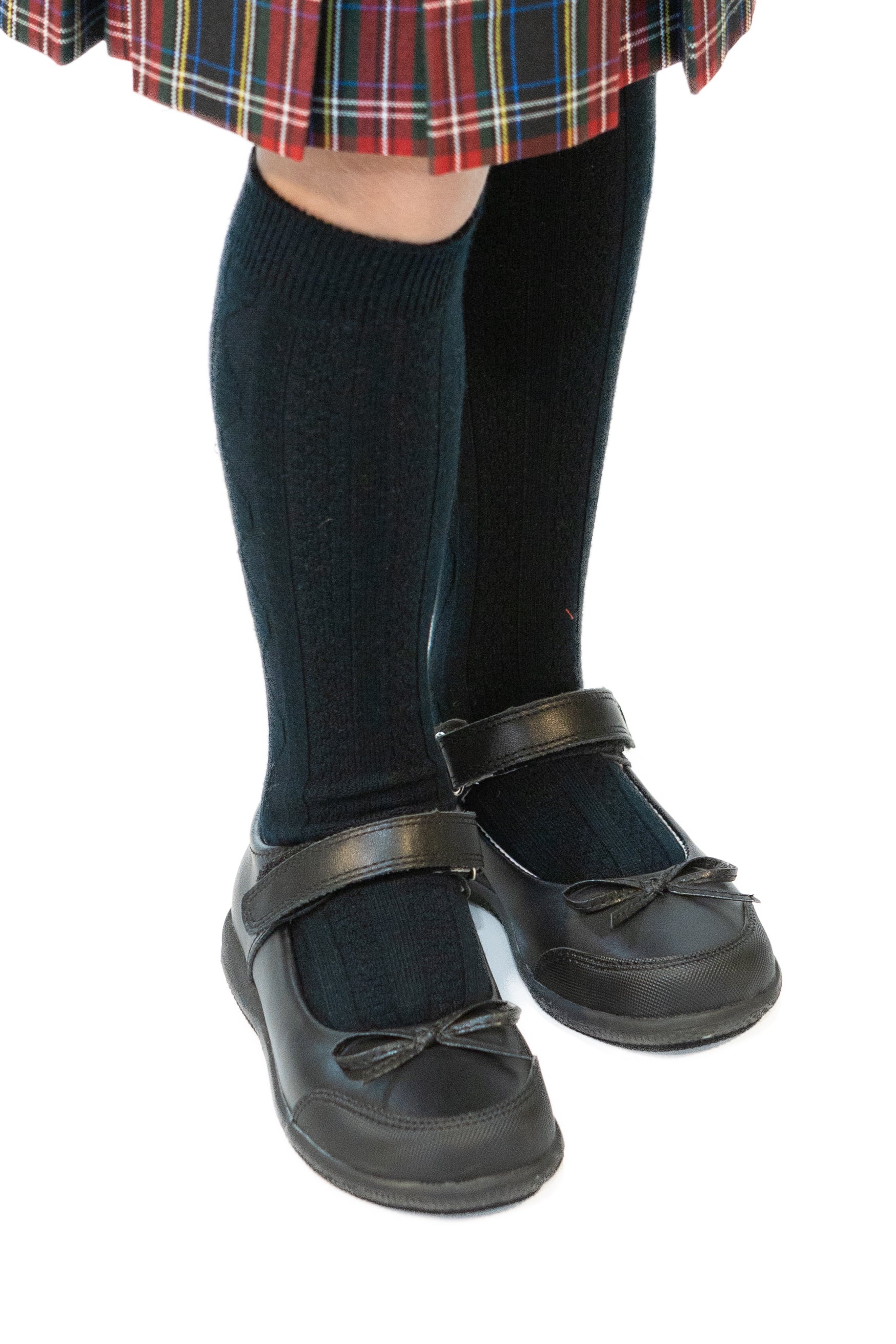 AHS Girls Knee High Cable Socks A+ (3 Pack)