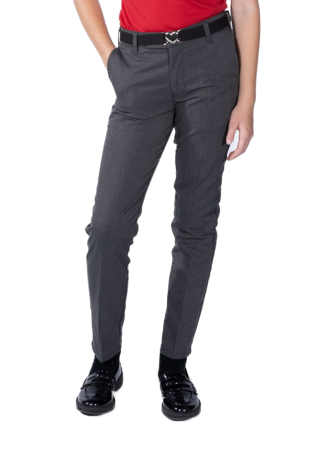 Girls Charcoal Pants - Slim