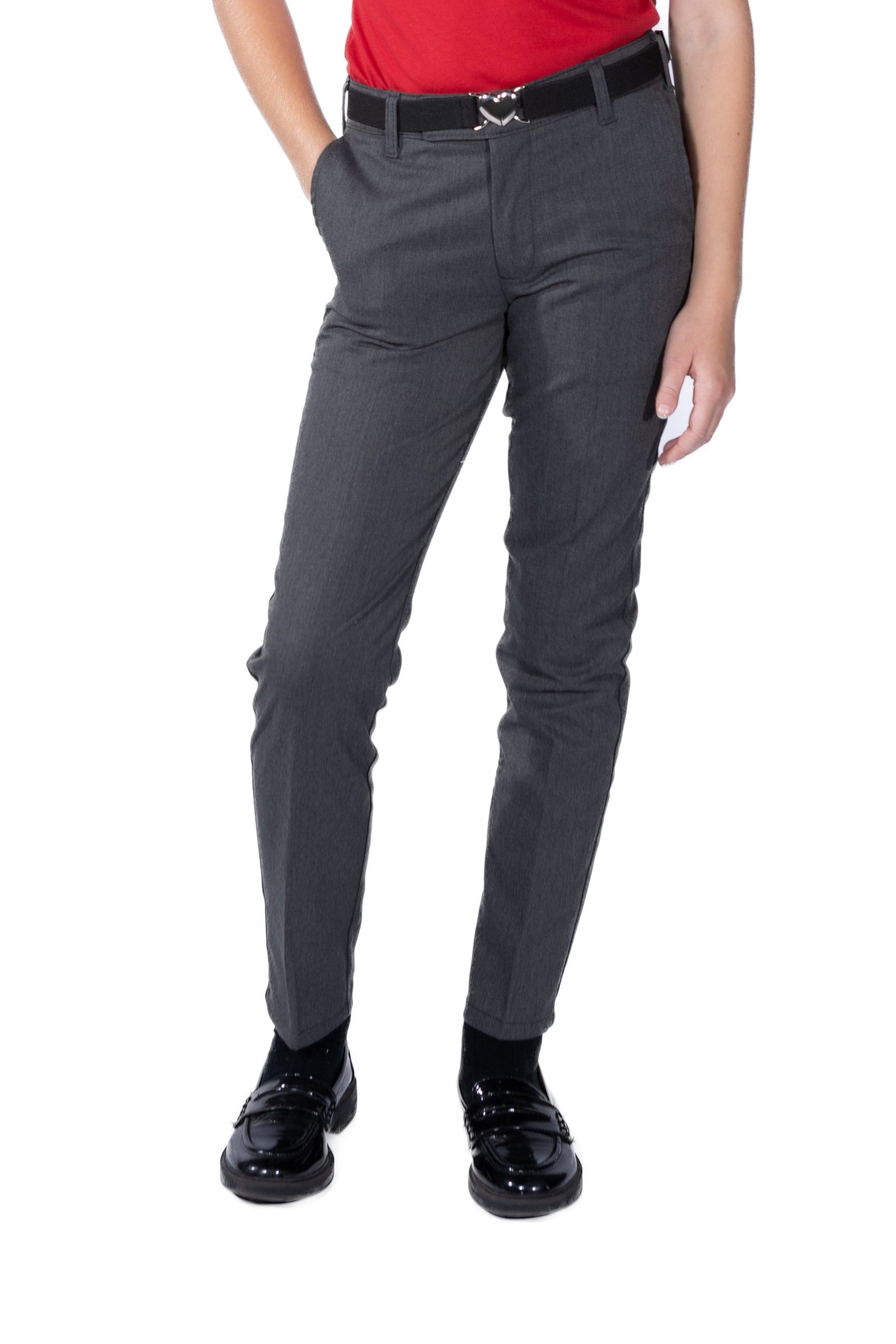 Girls Charcoal Pants - Slim