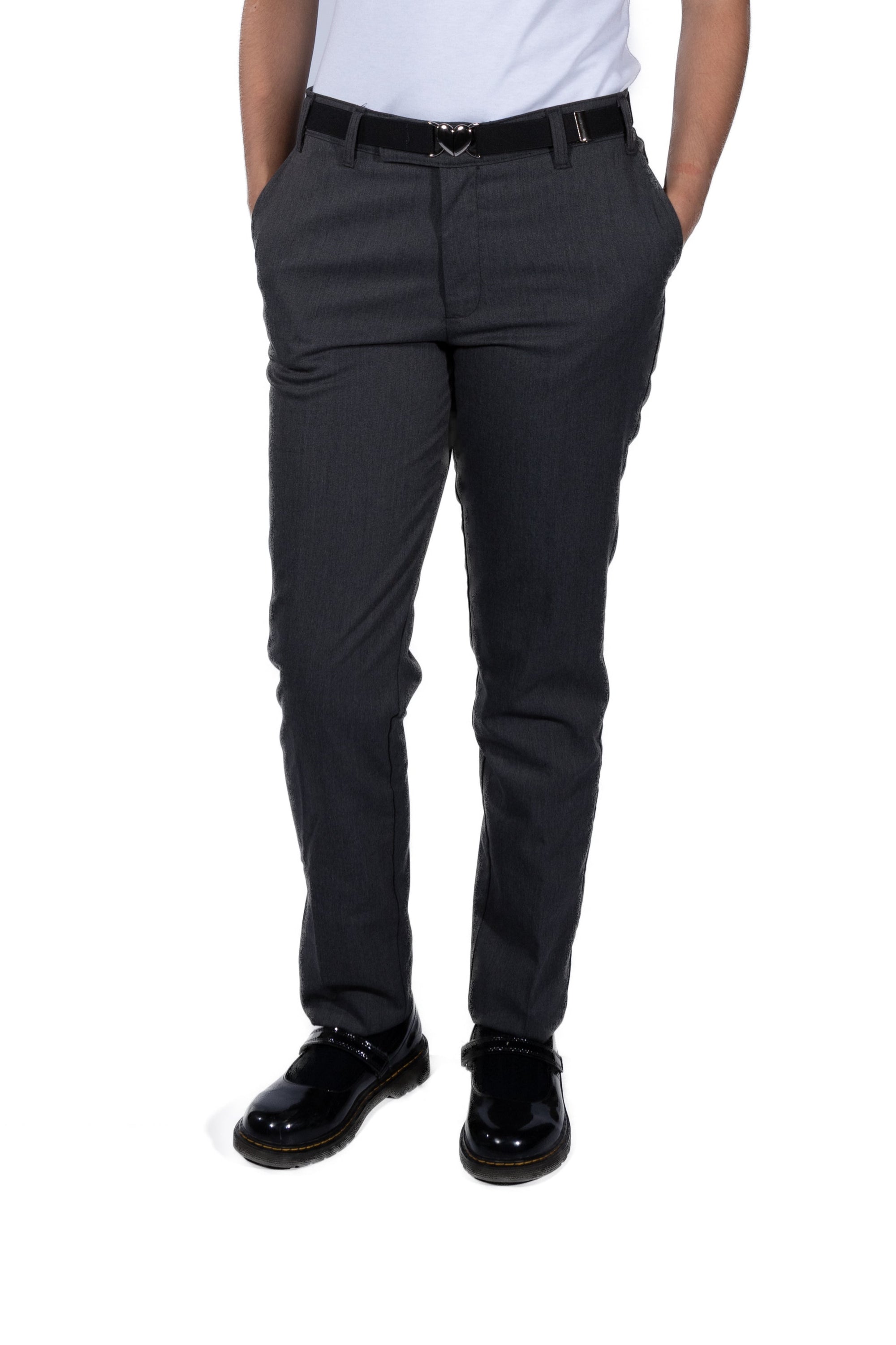 Girls Charcoal Pants - Junior Fit