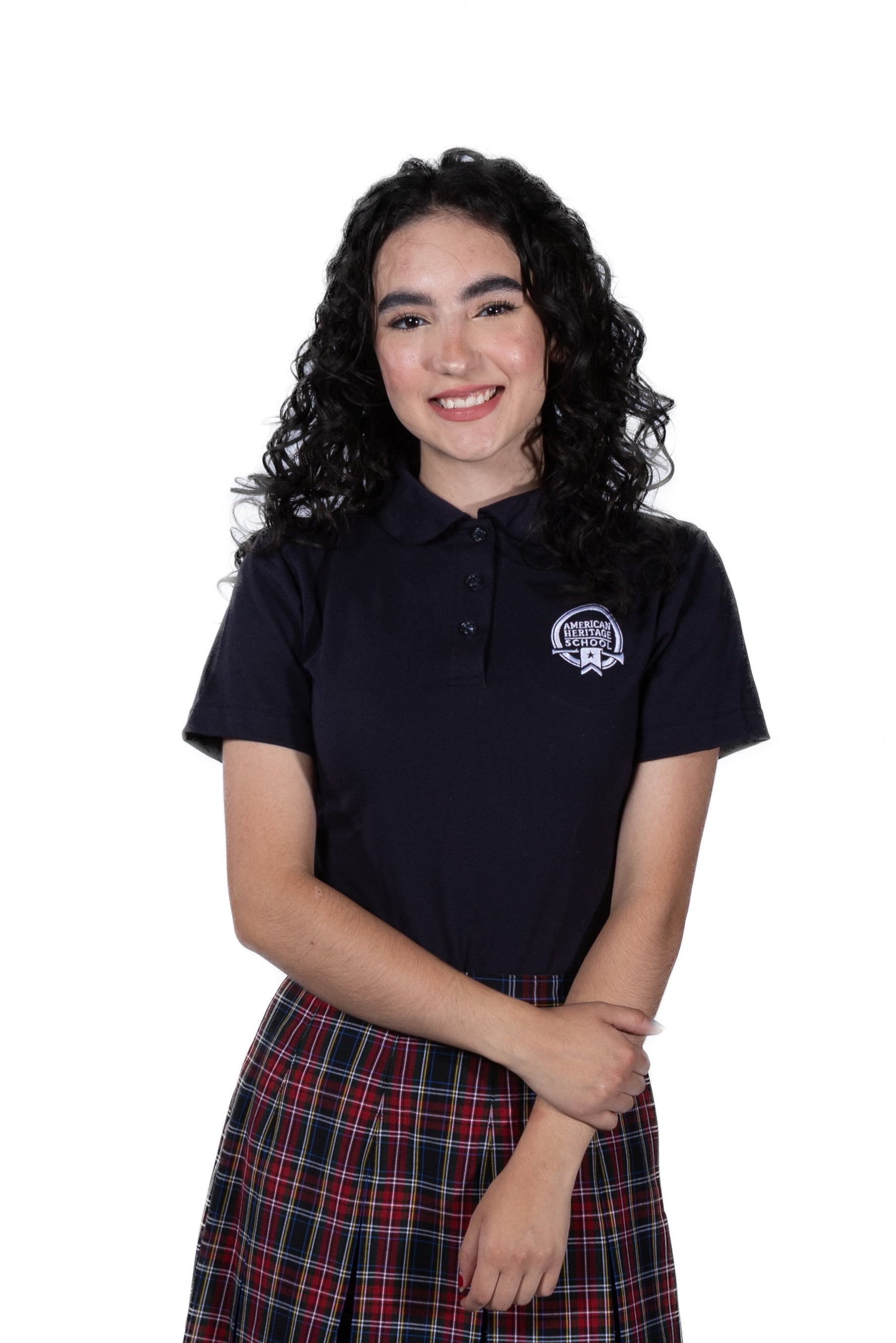 AHS Girls Navy Polos SS (6th-12th) -Adult sizes coming soon