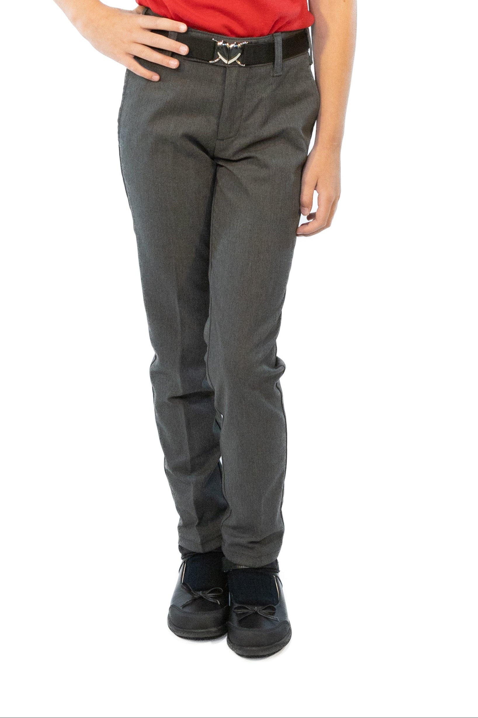Girls Charcoal Pants - Slim