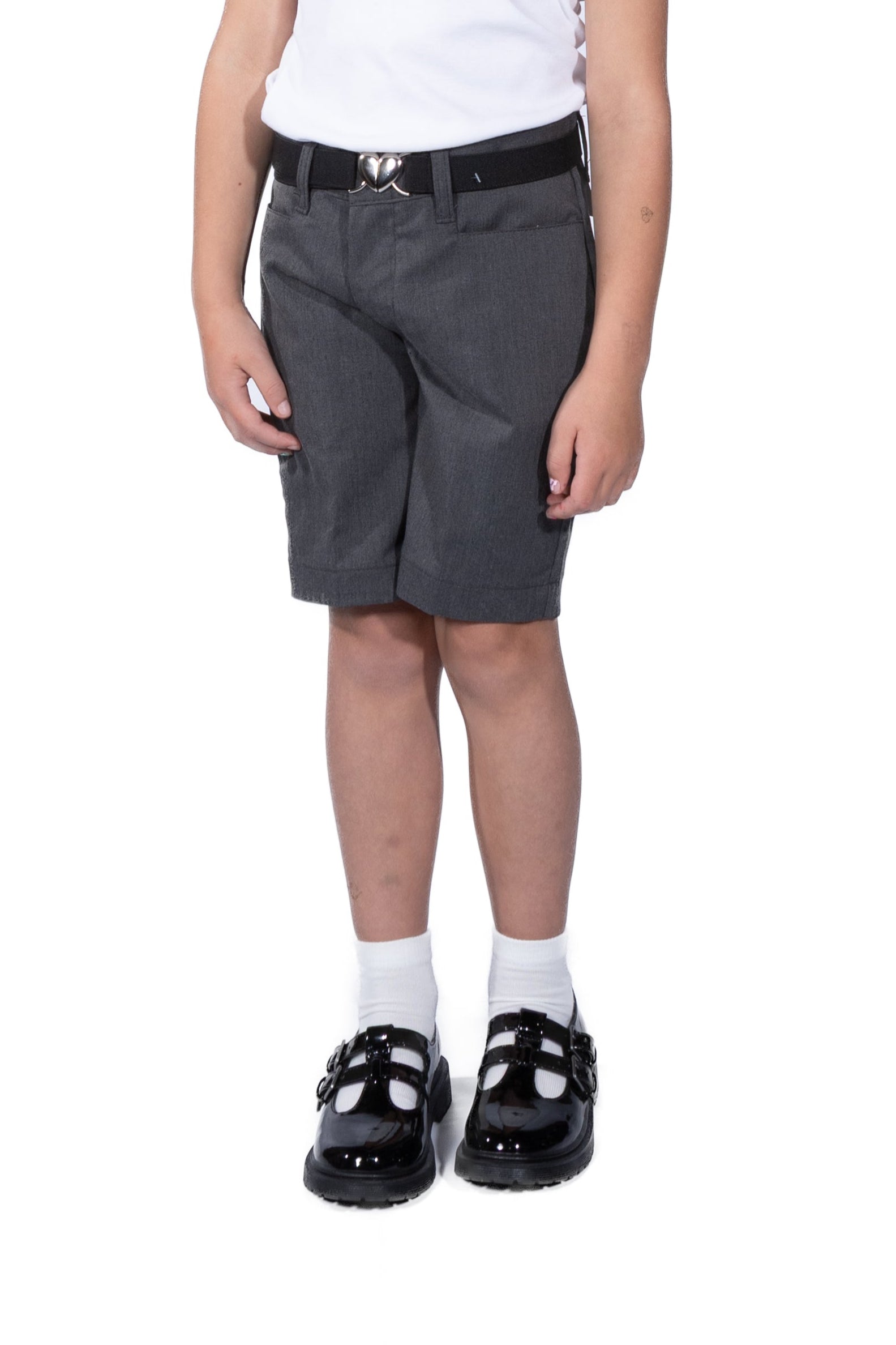 Girls Charcoal Shorts - Husky/Half
