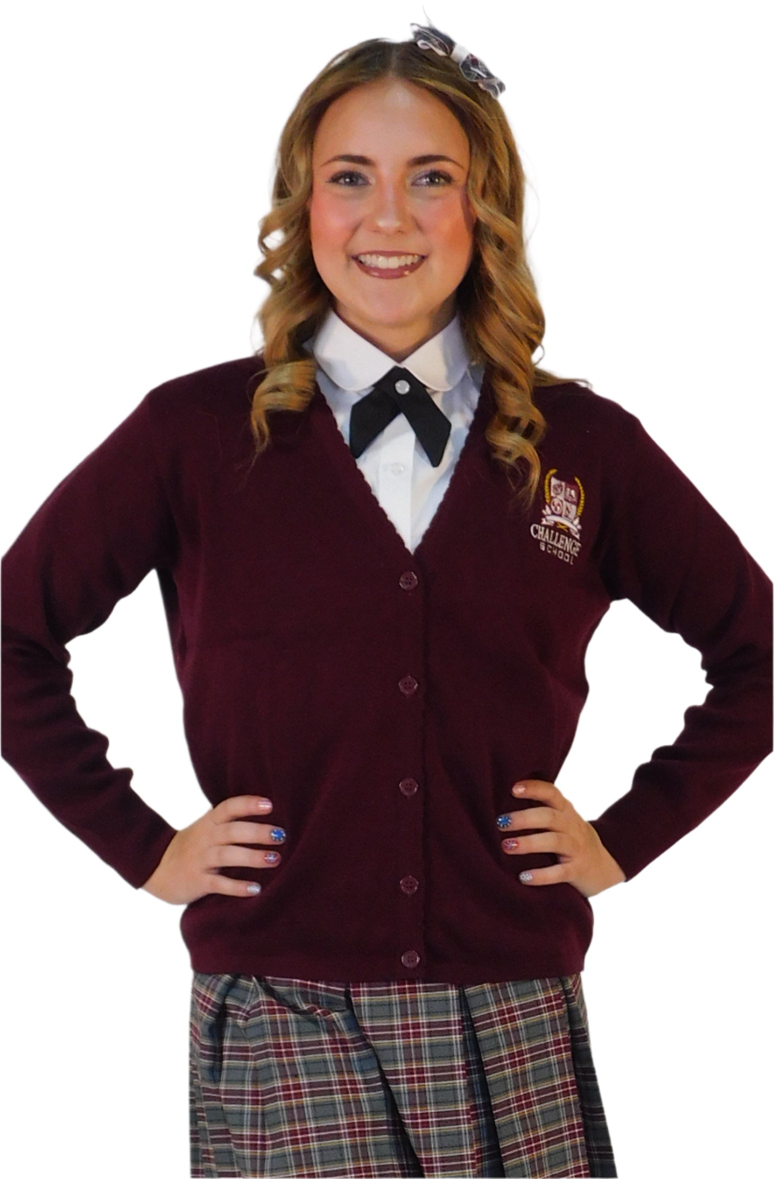 CHS Girls Cardigan Sweater - Maroon