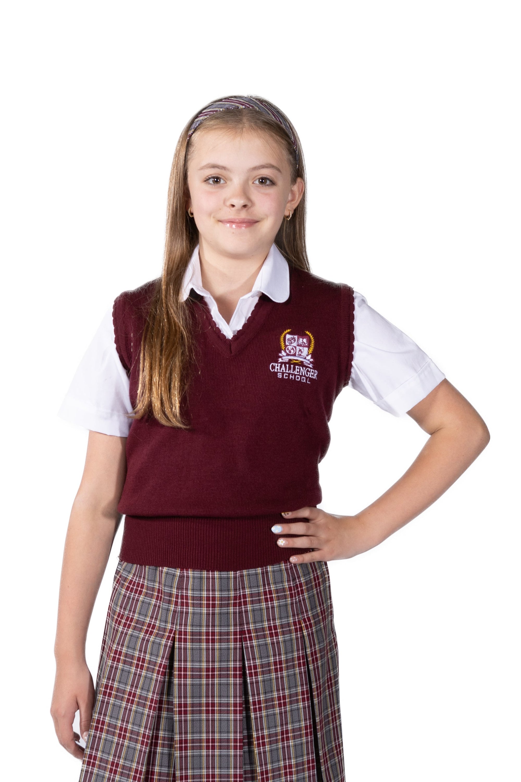 CHS Girls Sweater Vest - Maroon