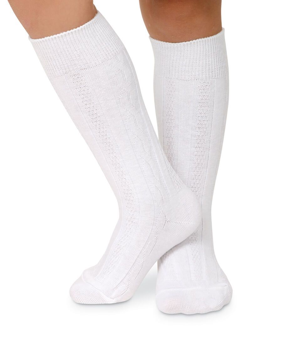 AHS Girls Knee High Cable Socks A+ (3 Pack)