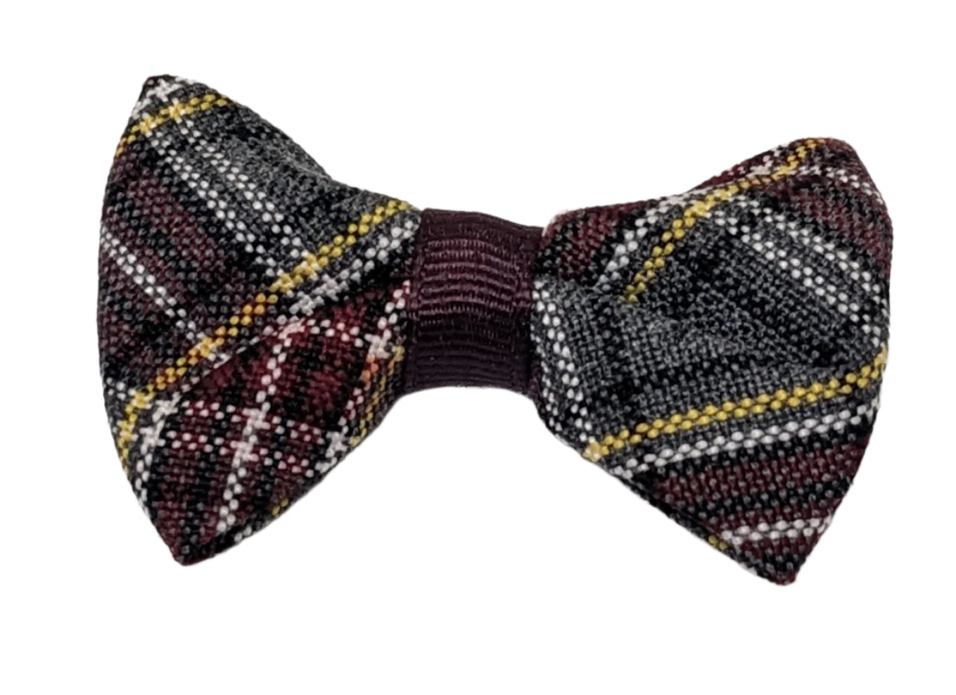 CHS Plaid Bowtie Bow with Dark Maroon Wrap