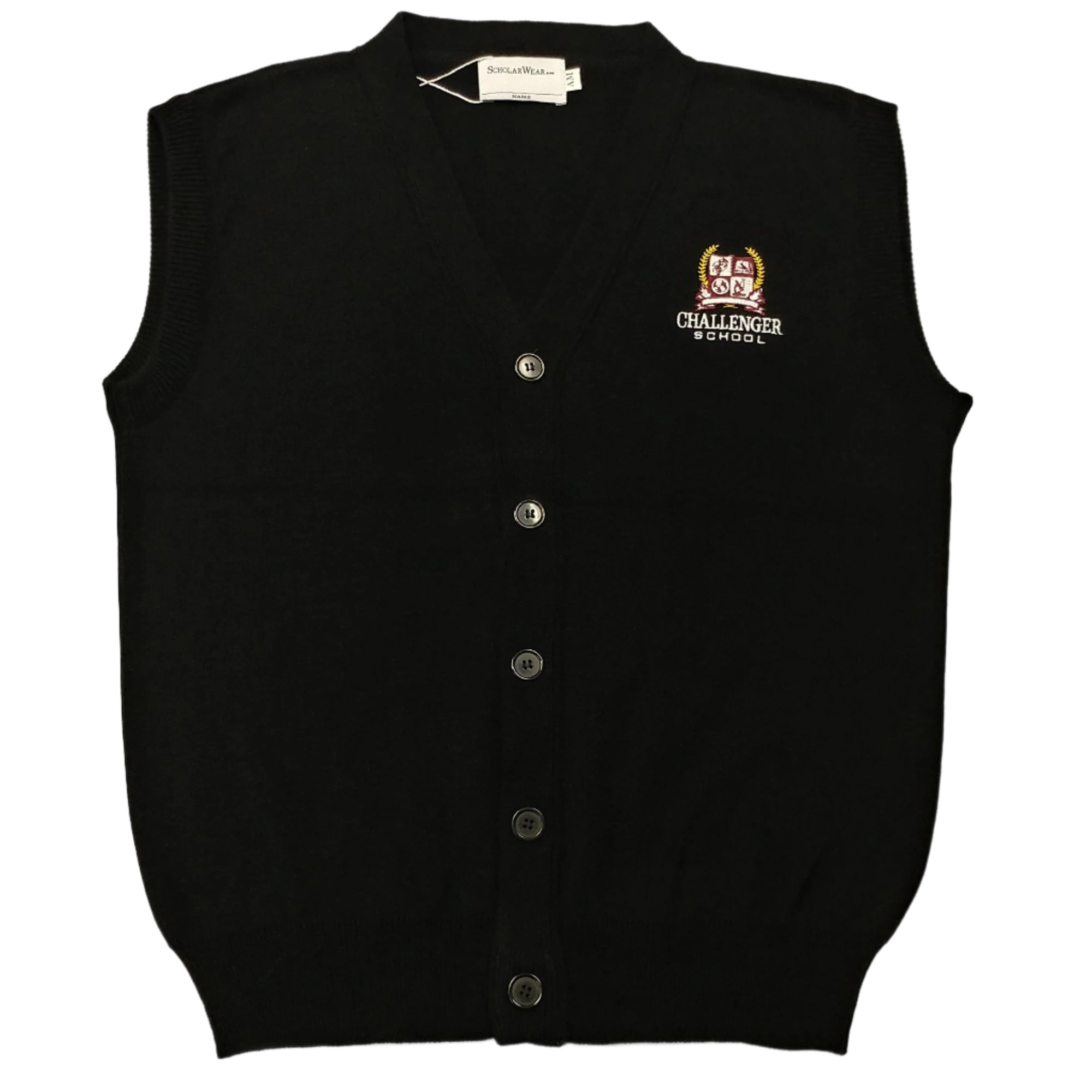 Staff Men's Cardigan Vest - Black