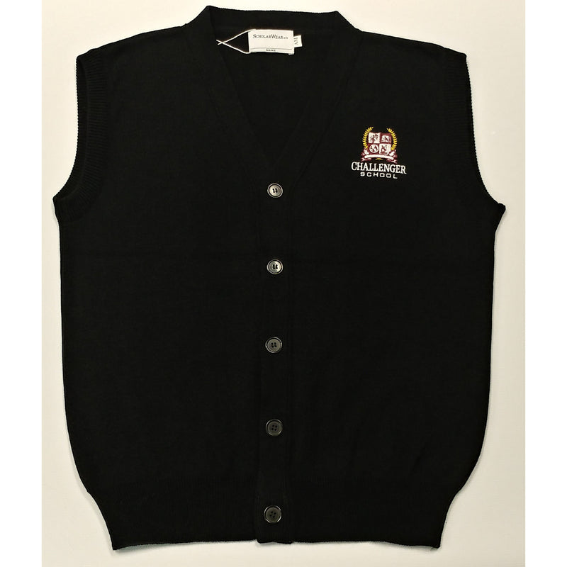 Staff Men's Cardigan Vest - Black