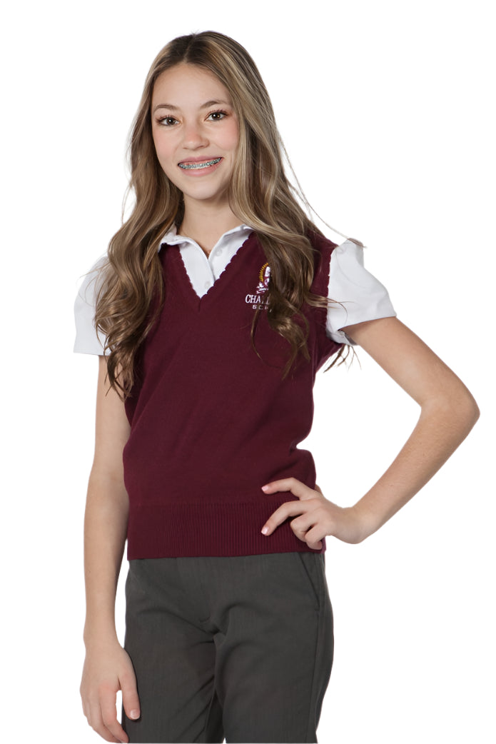 CHS Girls Sweater Vest - Maroon