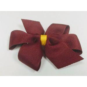 CHS Dark Maroon Pinwheel Bow w/ Maize Wrap