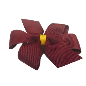 CHS Dark Maroon Pinwheel Bow w/ Maize Wrap