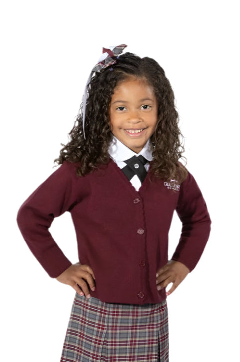 CHS Girls Cardigan Sweater - Maroon