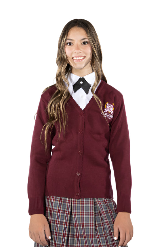 CHS Girls Cardigan Sweater - Maroon