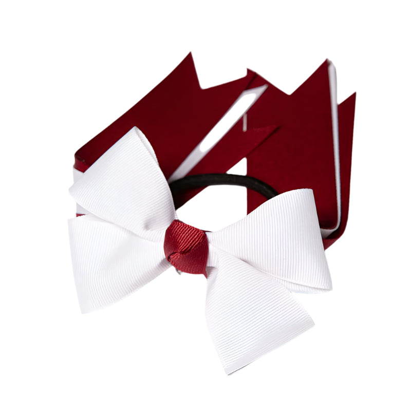 CHS Burg/White 4 Loop Bow with Tails (Qty 1)