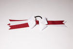 Burg/White 4 Loop Bow with Tails (Qty 1)