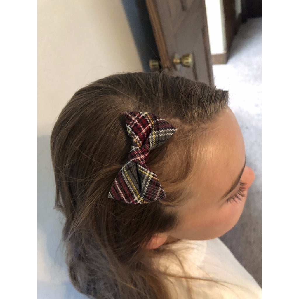 CHS Plaid Bow w/ French Clip - Medium 4.5"
