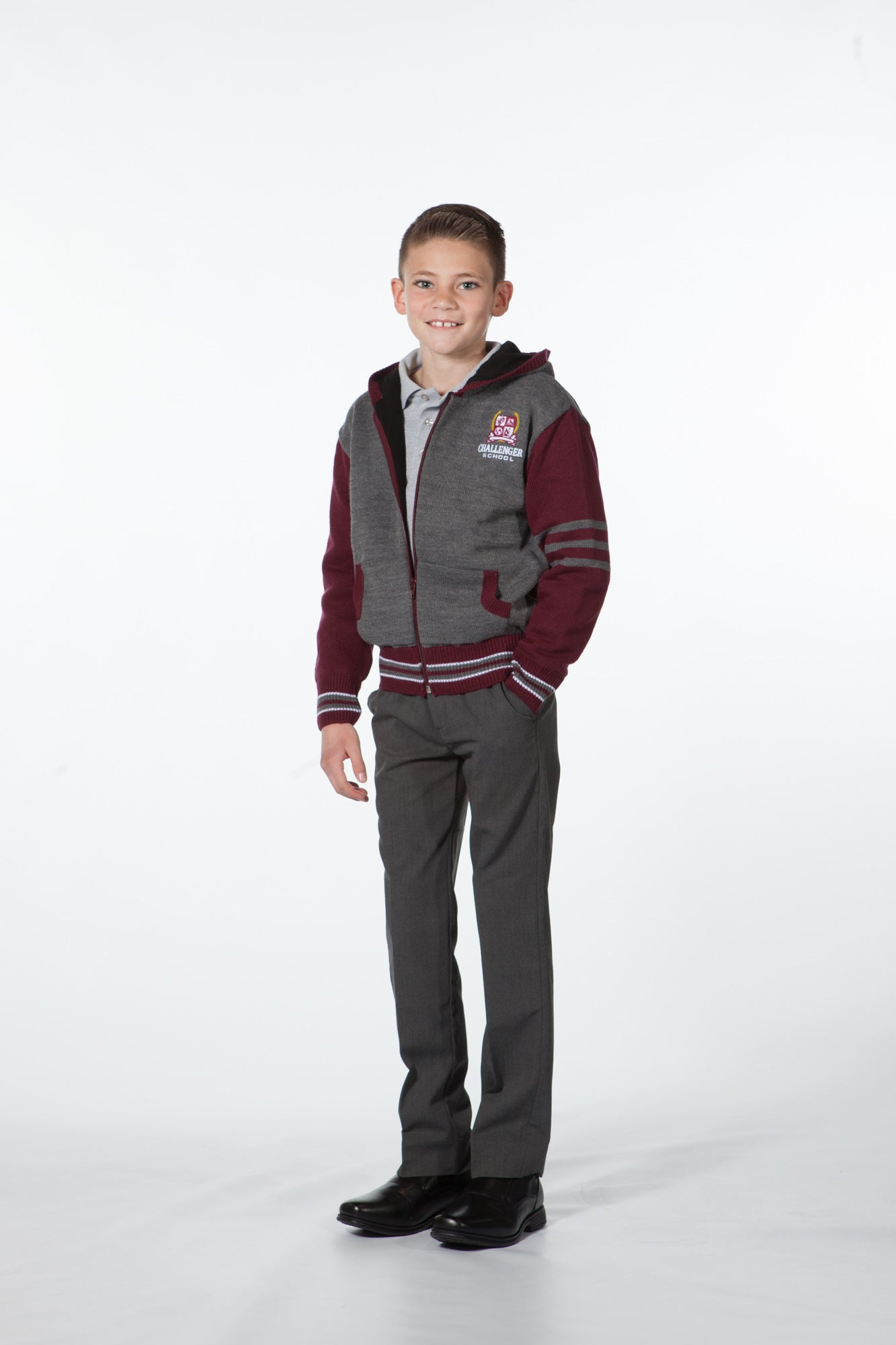 CHS Varsity Hooded Jacket - Maroon/Grey - Outerwear