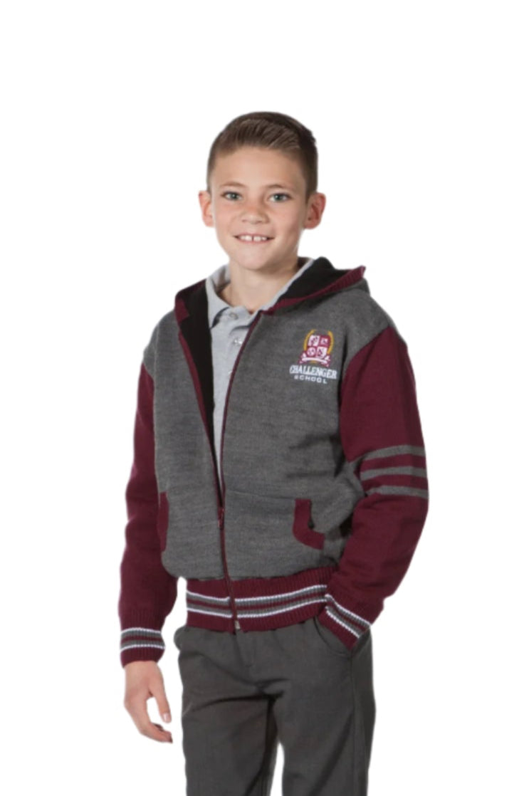 CHS Varsity Hooded Jacket - Maroon/Grey - Outerwear