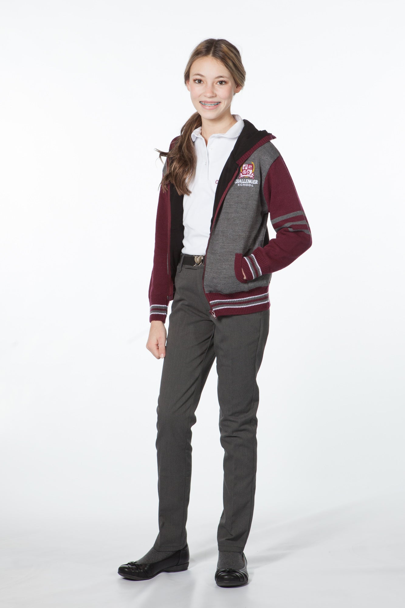 CHS Varsity Hooded Jacket - Maroon/Grey - Outerwear